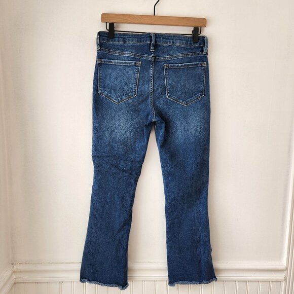 Free People High Rise Rita Cropped Blue Jeans Denim Bootcut Flare Women's 28 - Picture 3 of 10